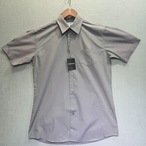 Gioberti Men's Grey Short Sleeve Button Up Shirt Size 18/Small‎